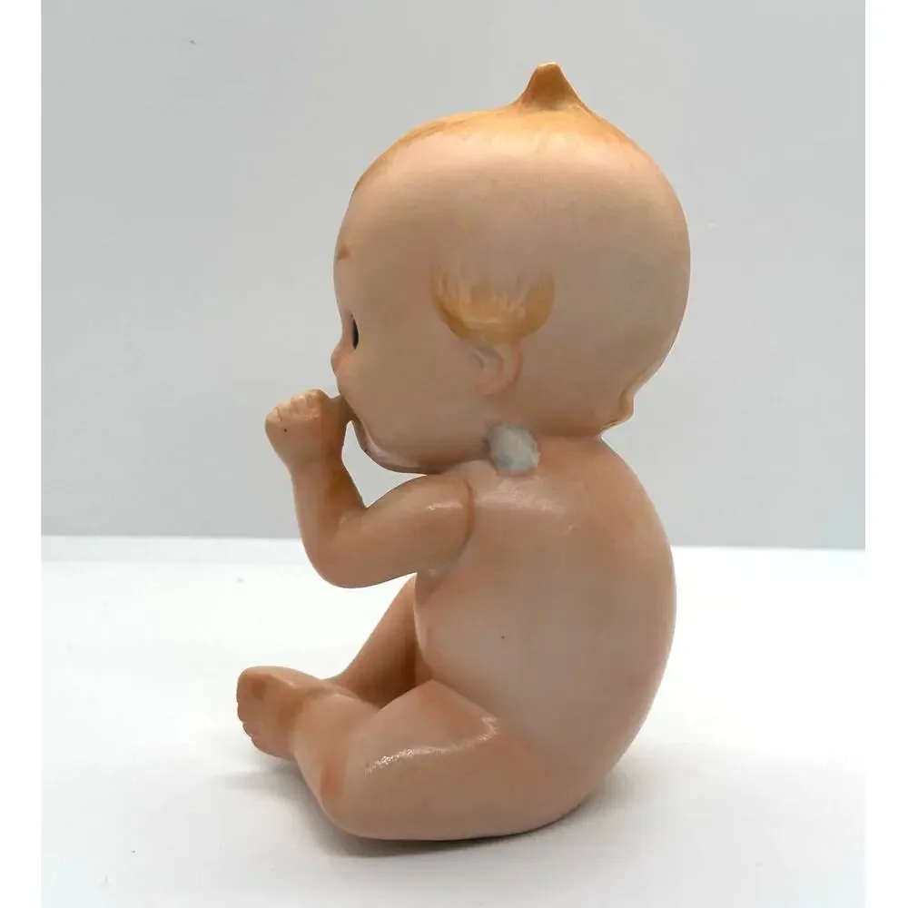 Vintage 1960's Lefton Kewpie Doll, Sucking Thumb Bisque Figurines